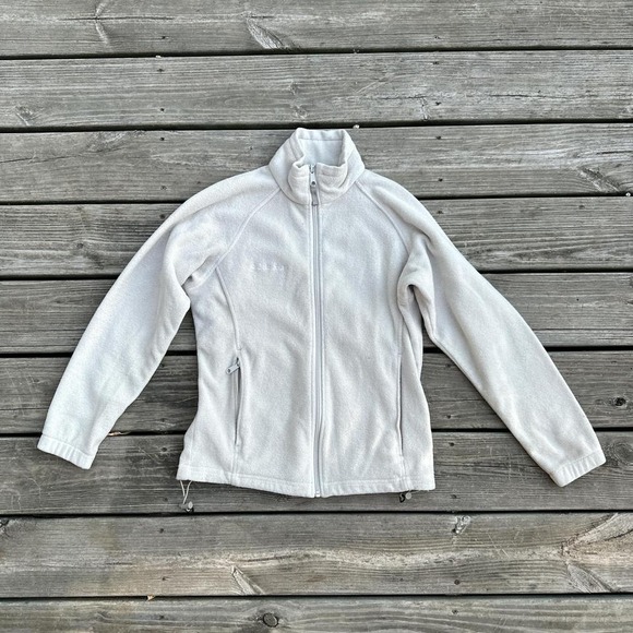 White Columbia zip-up fleece jacket with pockets - Picture 1 of 3